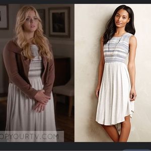 Anthropologie Gray and White Striped Dress